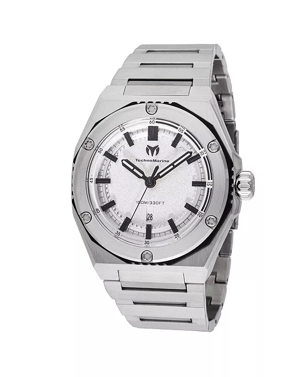 

Мужские часы tm-416060 с серебристым циферблатом и кварцевым корпусом кораллового цвета Technomarine, silver