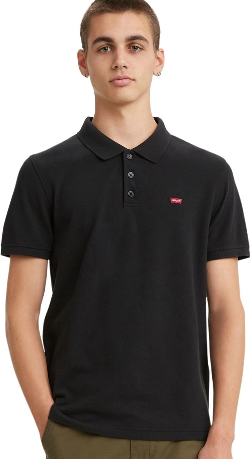 

Мужская поло-рубашка Levi's с коротким рукавом, логотипом и логотипом One Point, черный