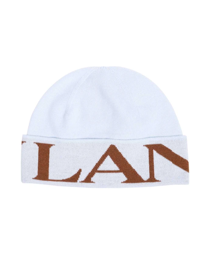 

Шерстяная шапка с логотипом Lanvin, синий