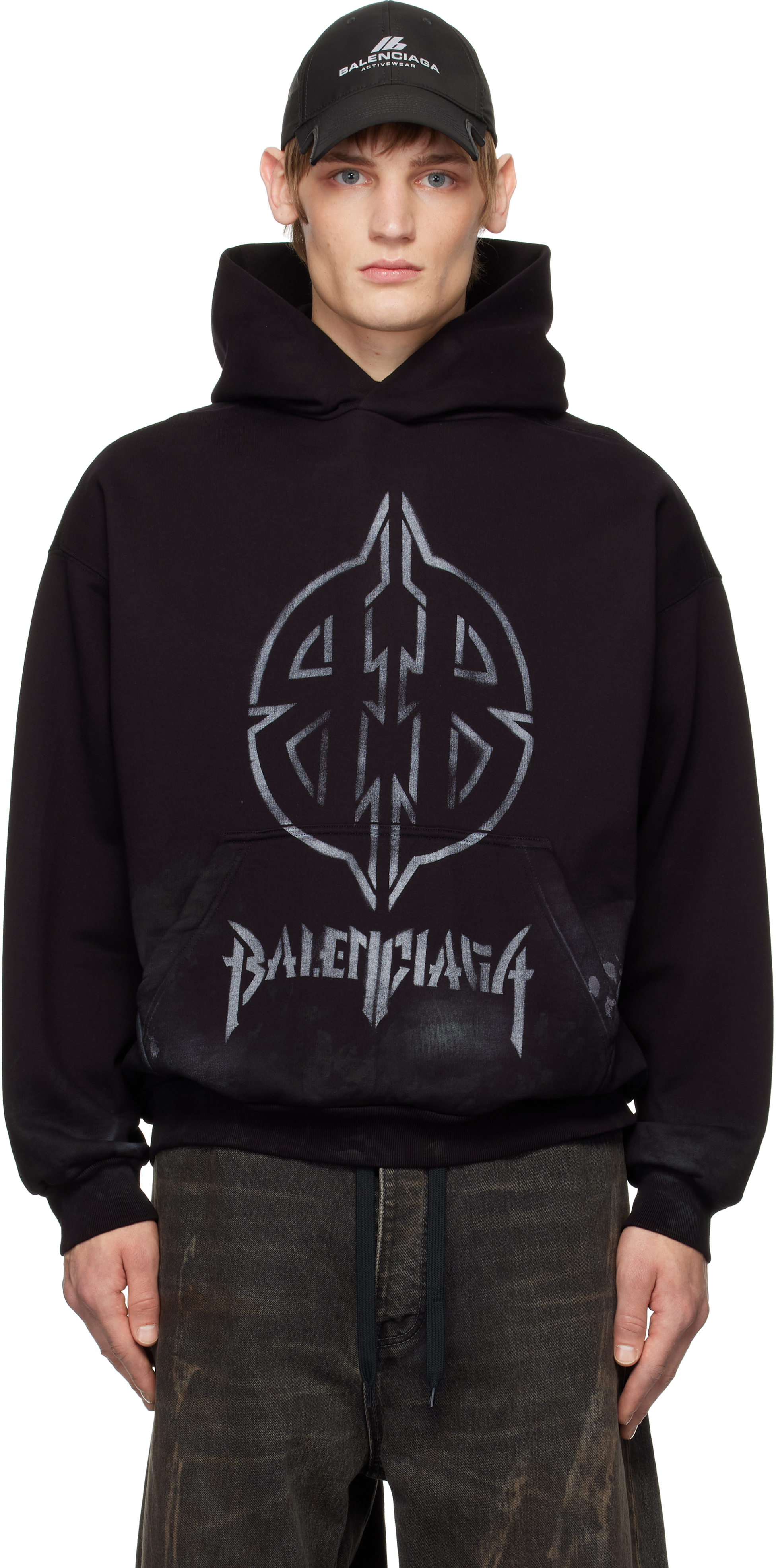 

Толстовка с капюшоном Black Metal BB Stencil Balenciaga