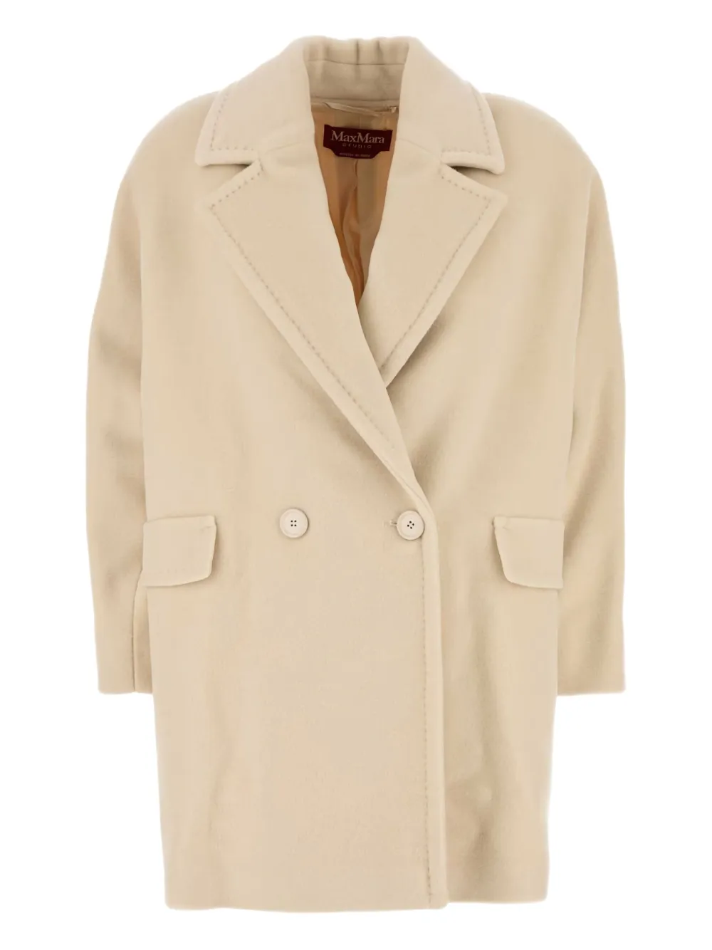 

Шерстяное двубортное пальто MAX MARA, нейтральный