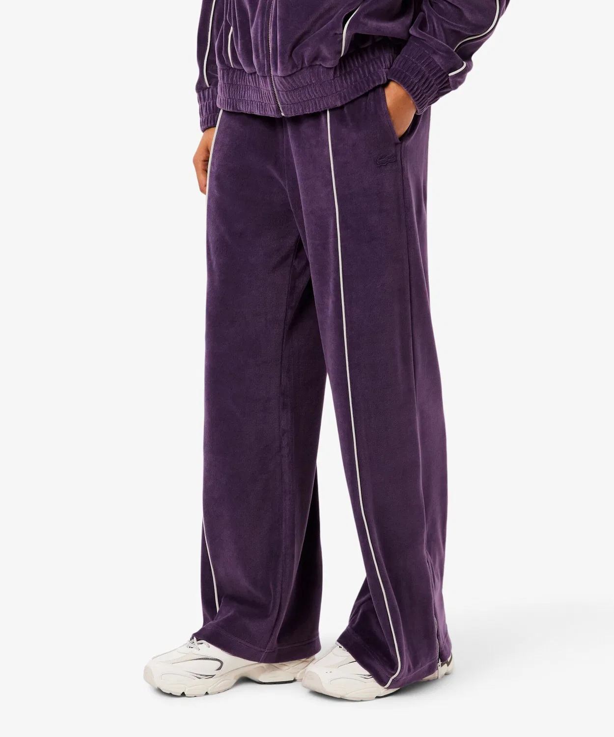 Спортивные брюки Organic Cotton Recycled Polyester, велюровые с кантом, тёмно-синие