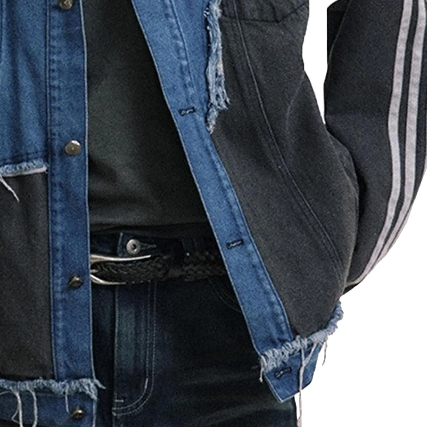 Мужская куртка деним Casual с цветовым сочетанием, уличный тренд, свободная джинсовая куртка с пуговицами, осенняя верхняя одежда Generic, синий — фото 4