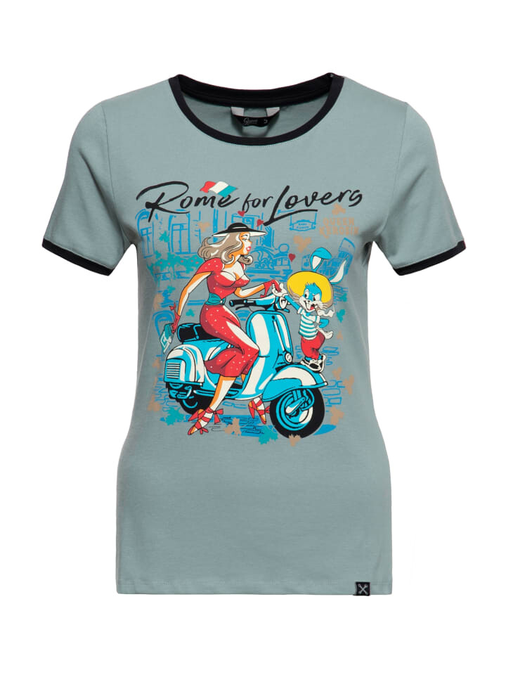 

Футболка Queen Kerosin Rome for Lovers, цвет graugrün