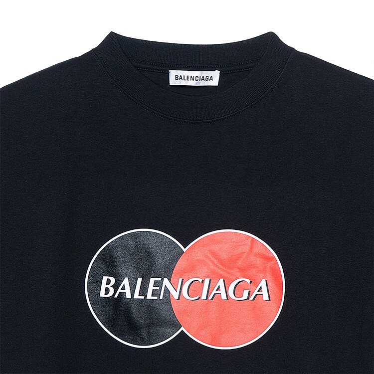 Футболка женская Balenciaga с круглым принтом, черный — фото 4