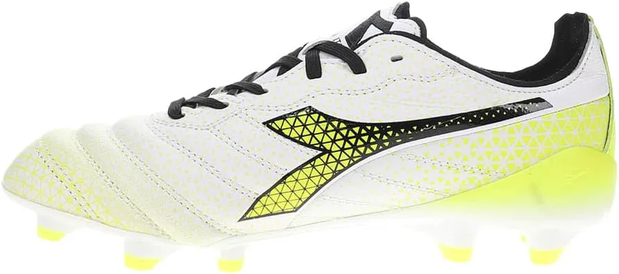 Футбольные бутсы Diadora Brasil Elite Tech GR ITA LPX для мужчин, жесткое покрытие - Сделано в Италии, ультра-мягкая премиальная кожа, современный дизайн Calcio, съемная стелька, белый — фото 3
