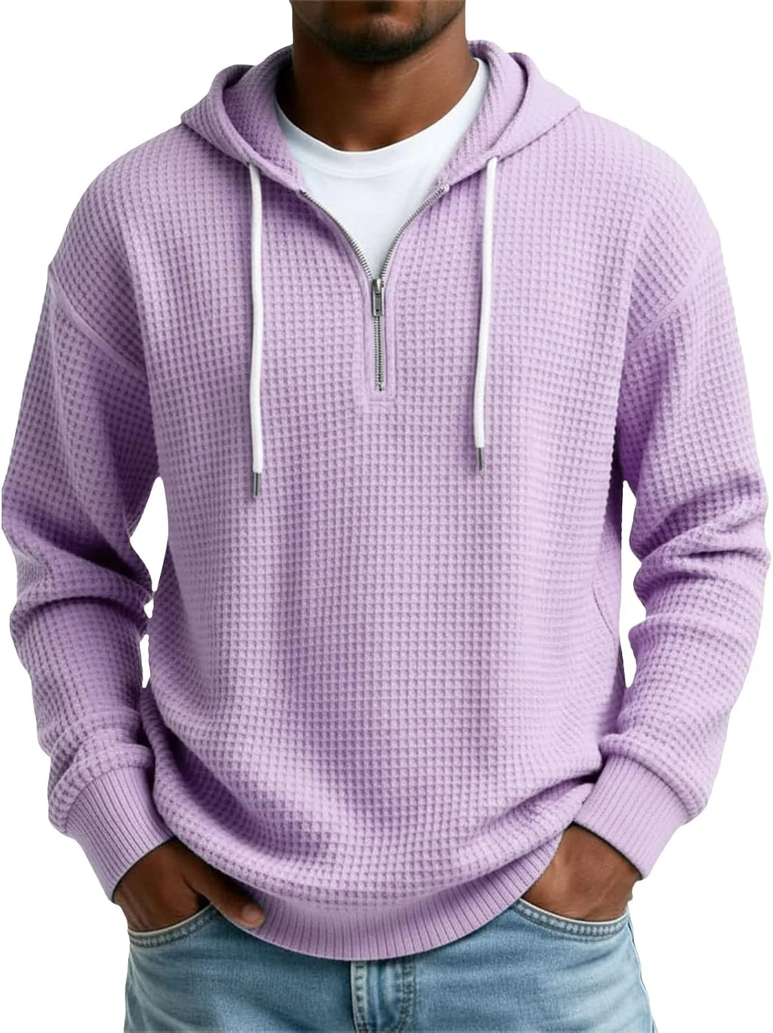 

Мужской худи с капюшоном на молнии Big and Tall, легкий, с кулиской