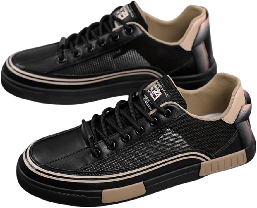 

Мужские повседневные кроссовки без застежек - верх из дышащей сетки, прочная резиновая подошва, удобная тканевая стелька для ежедневной носки Hhhchpm, черный