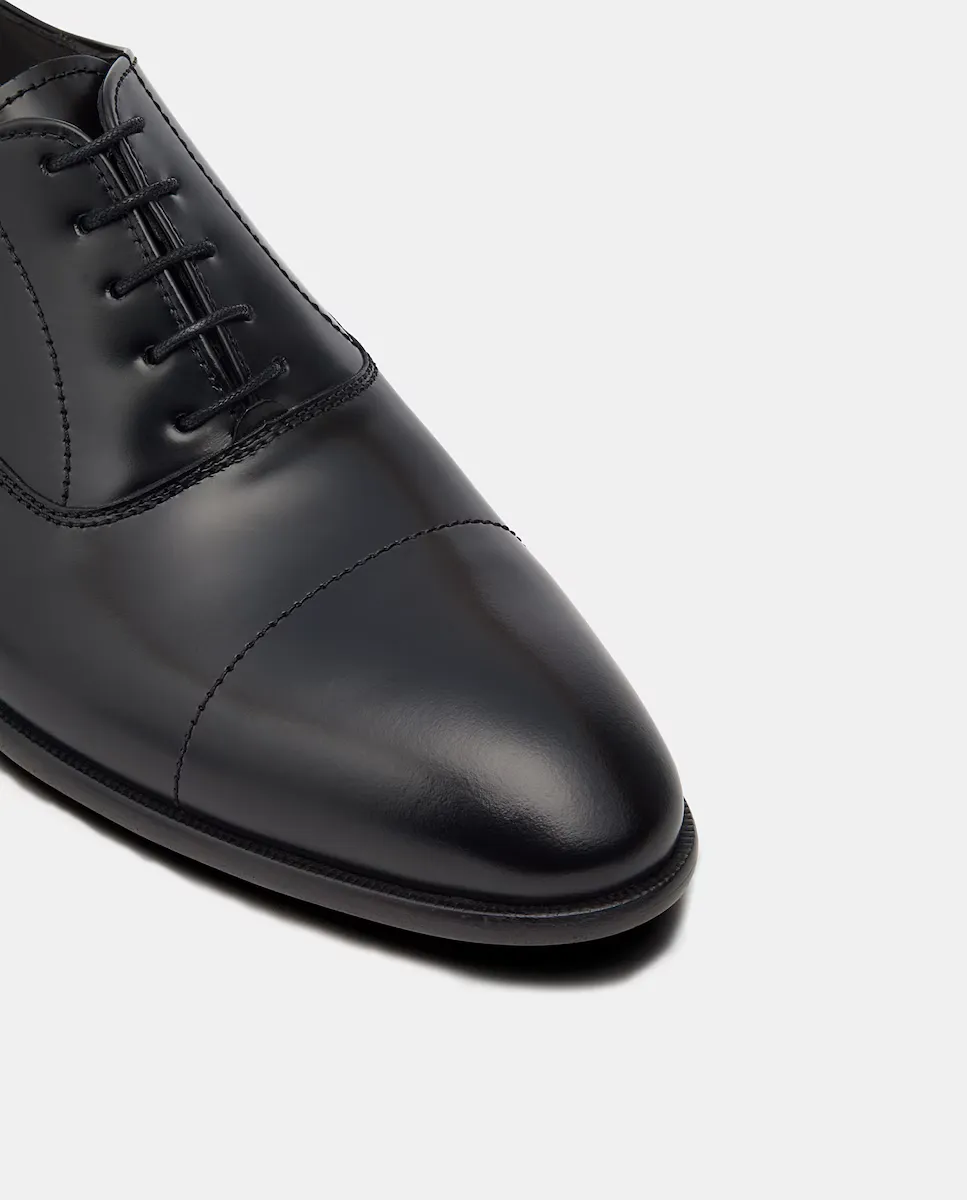 Мужские туфли на шнуровке Regent Straight Toe из черной яловой кожи Lottusse — фото 4