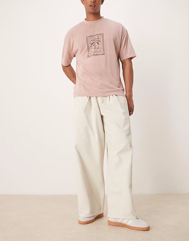 

Супермешковатые брюки ASOS DESIGN со складками цвета экрю
