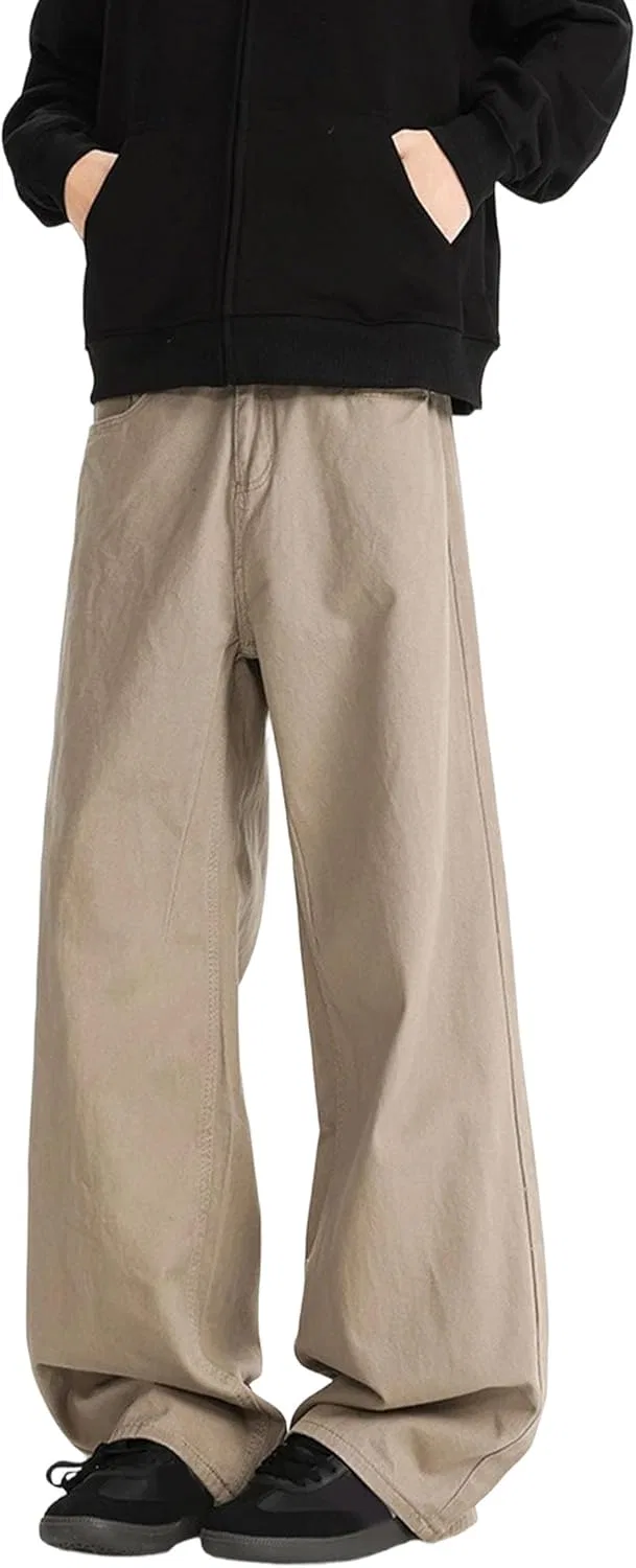 Джинсы широкие Y2K, Casual, Loose Fit, Khaki
