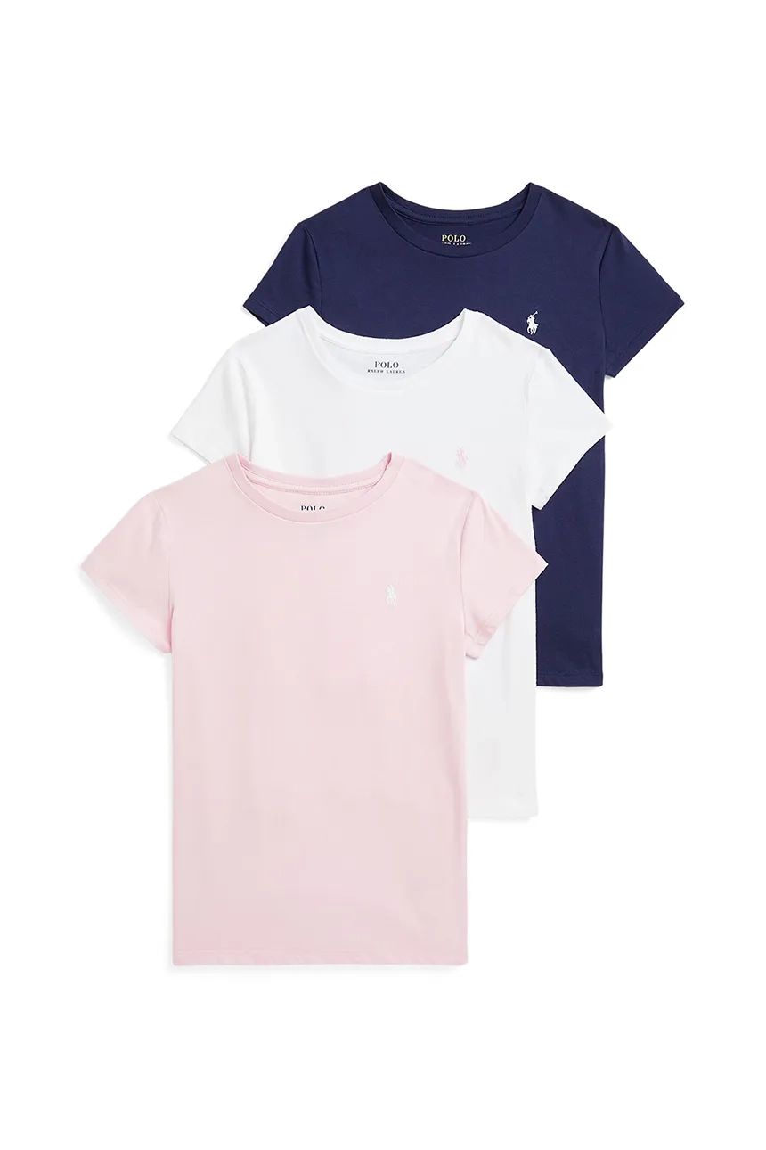 

Хлопковые детские футболки, 3 шт Polo Ralph Lauren, розовый