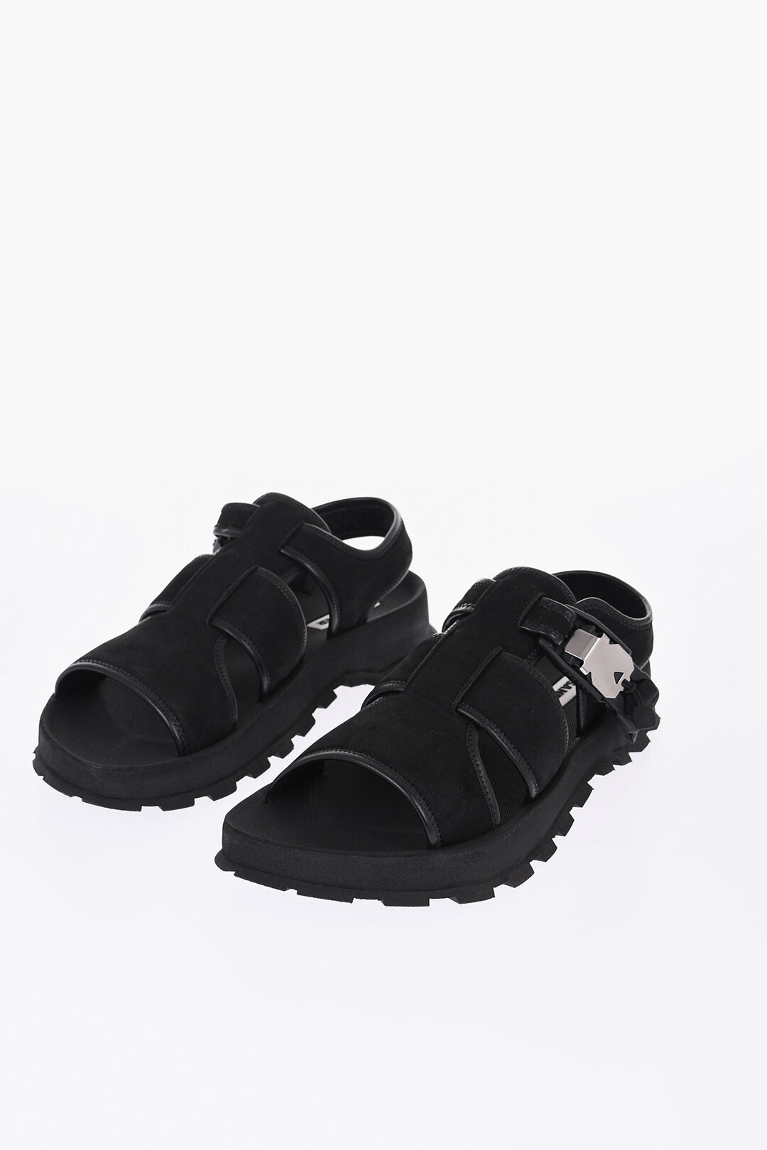 

Сандалии Uberto из набука Jil Sander Carrion Sole, черный