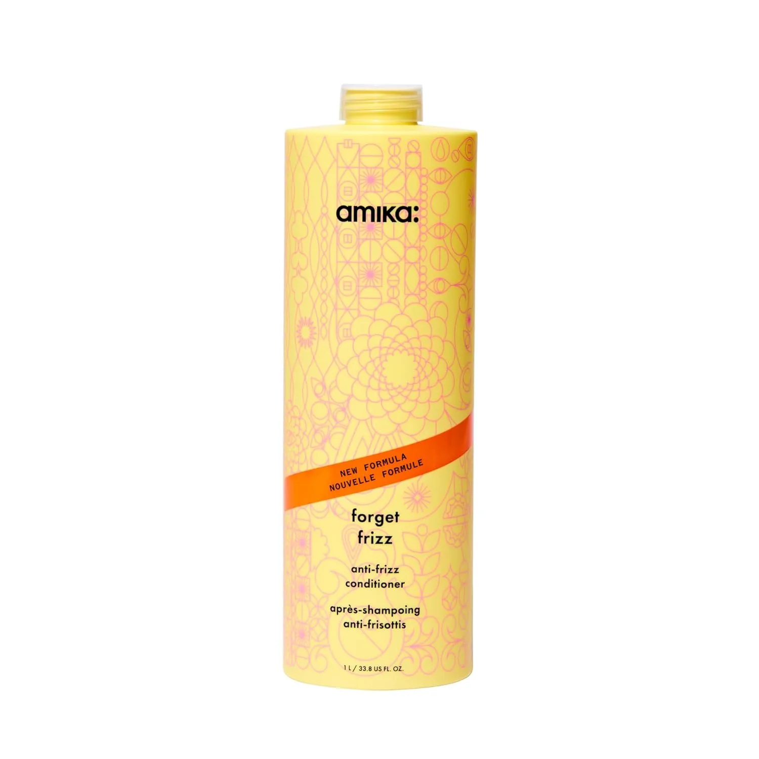 Кондиционер amika forget frizz anti-frizz для защиты от влажности и контроля завитков до 72 часов, легкое увлажнение, для волос средней и большой толщины типов 2a-4c 1000 мл (1 шт.)