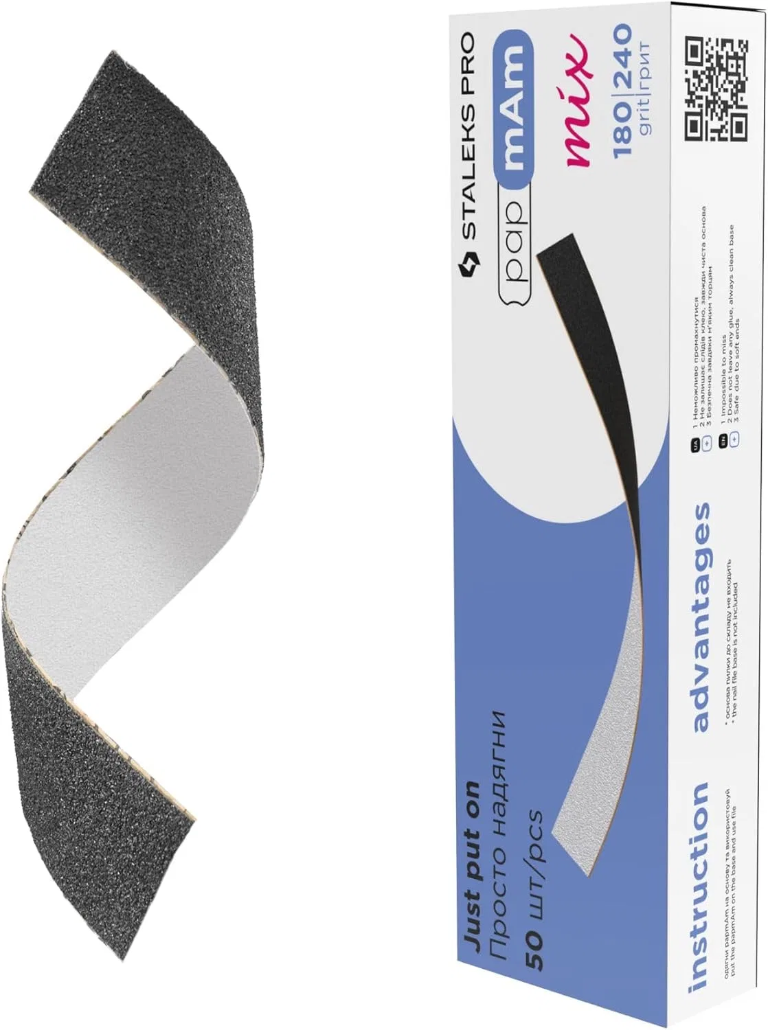 Сменные файлы STALEKS PRO PapmAm MIX для прямой основы, 100/180 грит, 50 шт. Staleks Pro