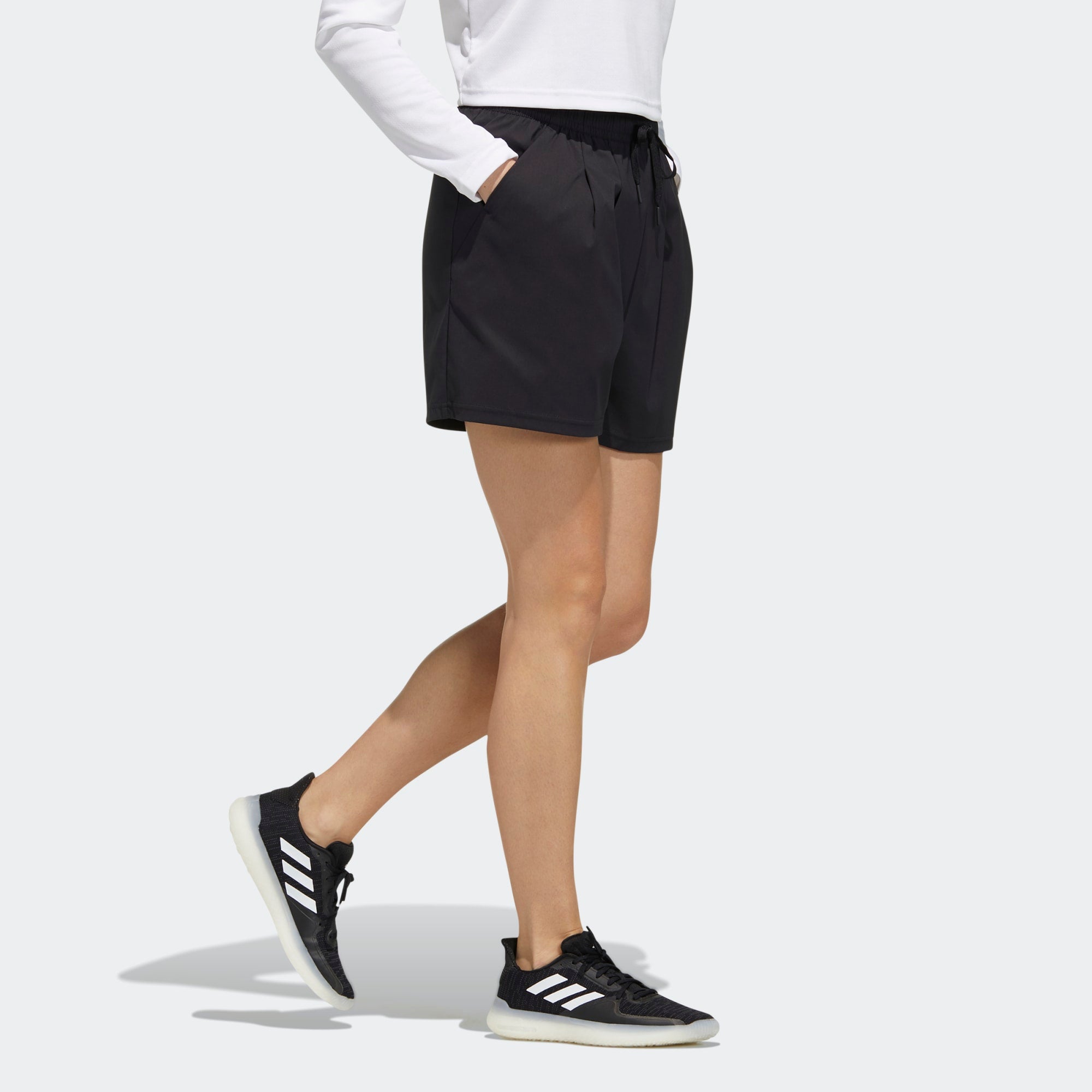 Шорты (WMNS) adidas Fi Shorts Bos Logo Printing Sports Woven Black GT6829 — фото 4