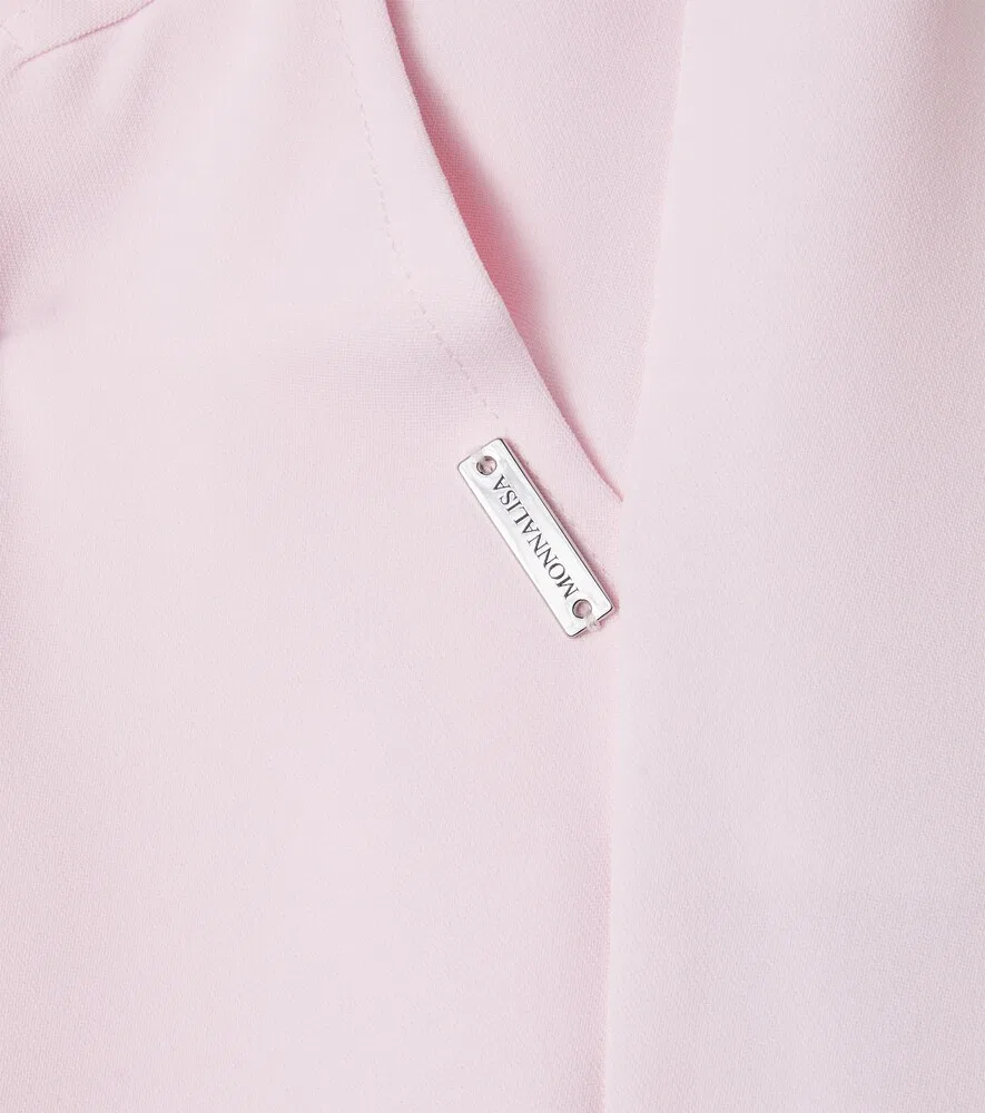 Широкие брюки с логотипом Monnalisa, розовый — фото 3