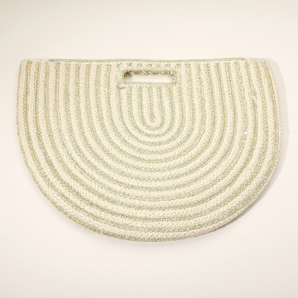 

Круглая полосатая вязаная сумка-шопер FASHNZFAB, золотой/белый