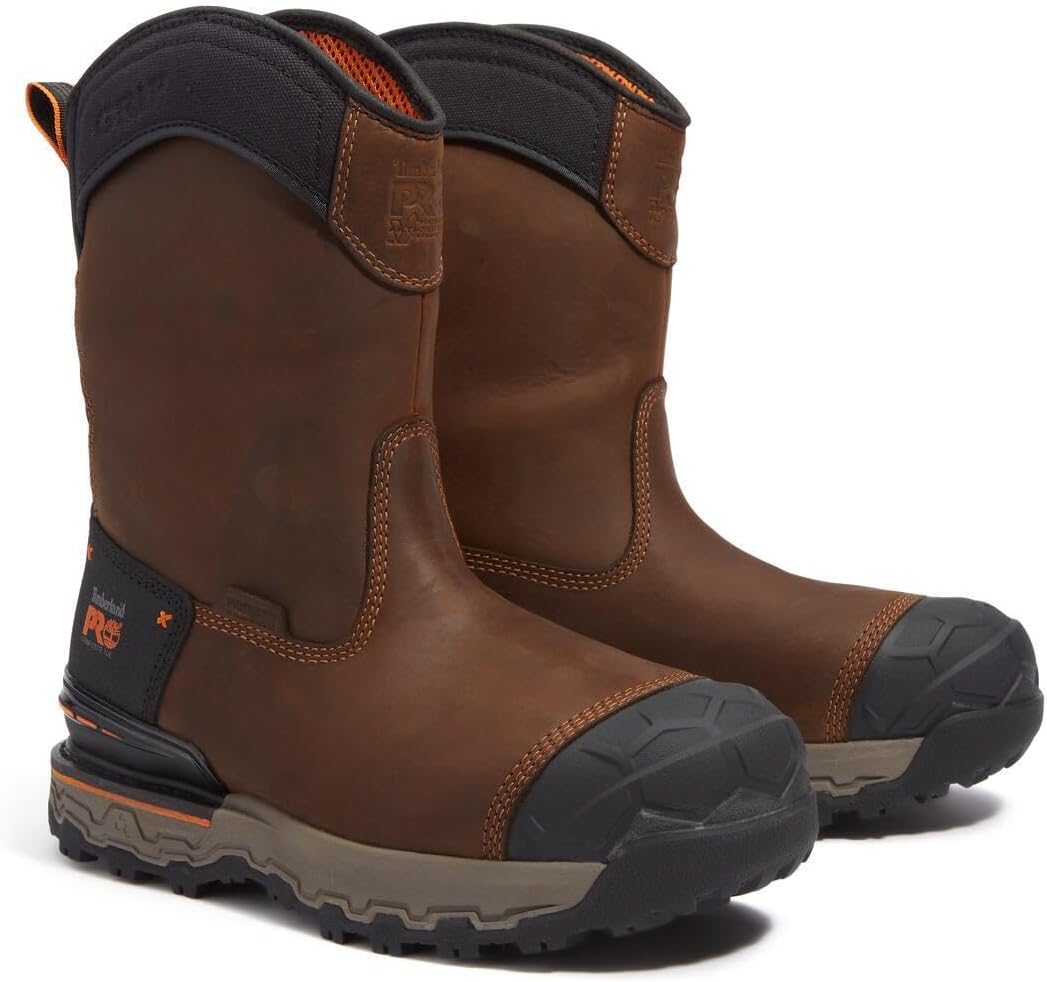 Timberland PRO мужские ботинки Wellington среднего коричневого цвета Boondock Ultralight с композитным мыском, водонепроницаемые и противоскользящие, Medium Brown — фото 2
