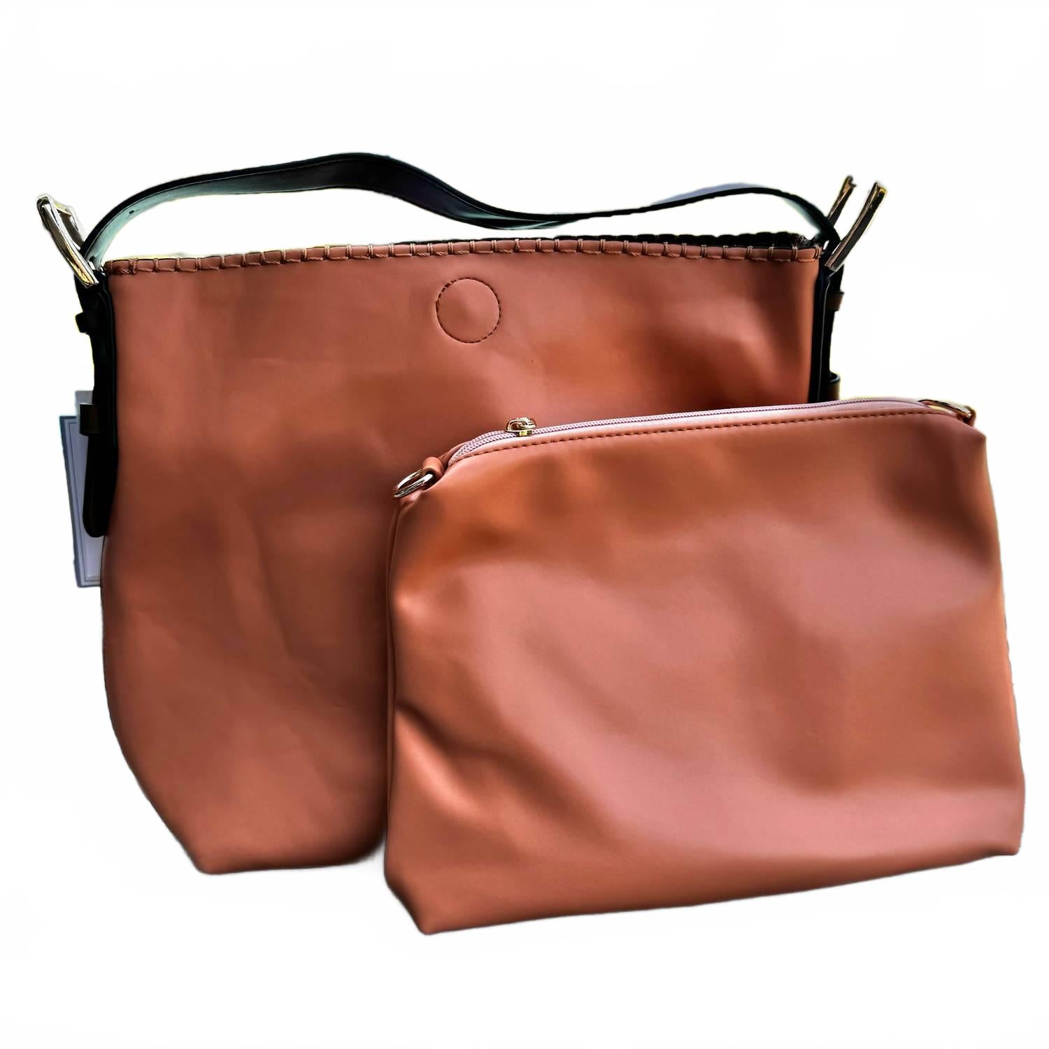 

Женская сумка Alexa Canvas Hobo с карманом в цвете абрикос Jen & Co., Apricot