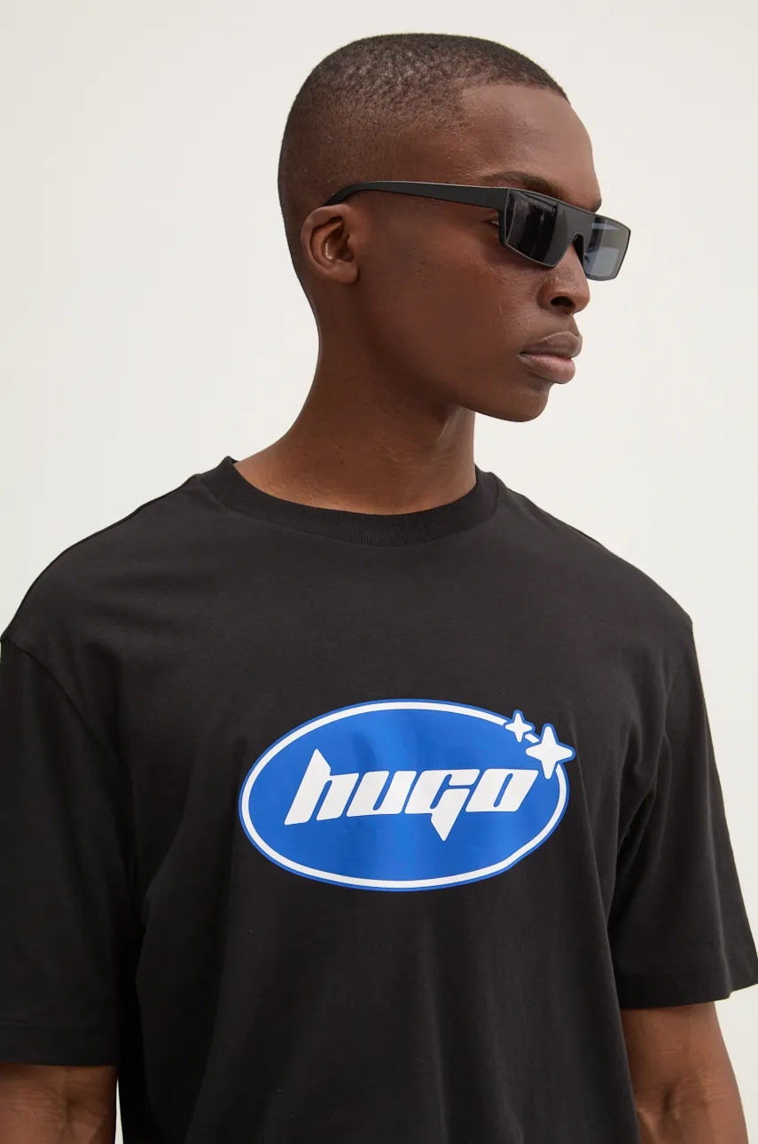 

Хлопковая футболка Hugo Blue, черный