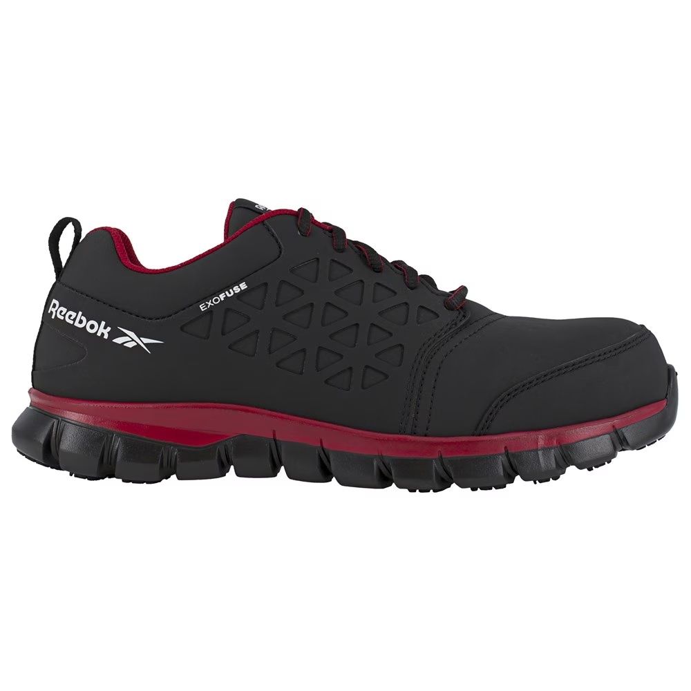 Рабочие кроссовки Reebok Work Sublite с композитным носком и защитой от электрической опасности, black/red — фото 2