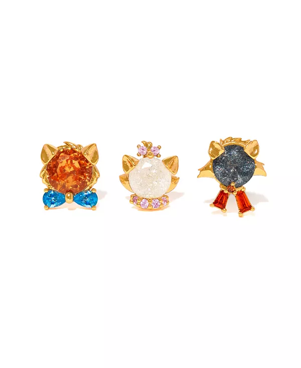 

Набор разноцветных хрустальных сережек-гвоздиков Disney «Аристокоты» Girls Crew, gold