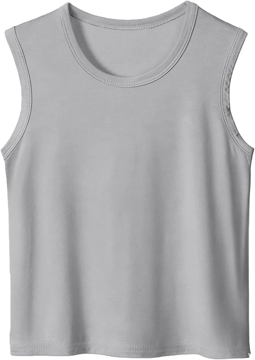 Детский топ без рукавов, спортивный, танцевальный, Grey