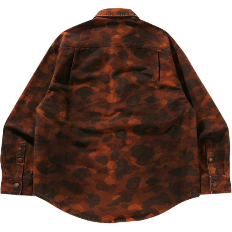 SS26 Рубашка мужская с лацканом в стиле умеренного рабочего A BATHING APE, marine синий — фото 4