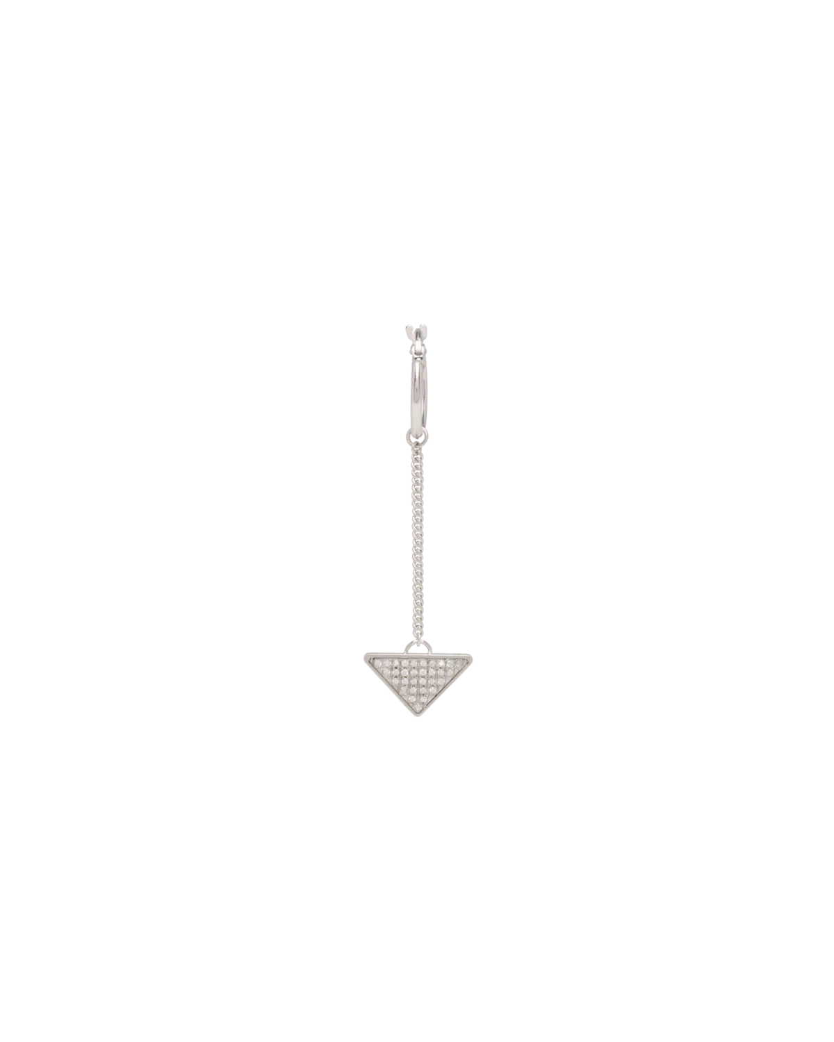 

Серьга-подвеска с кристаллами и логотипом Prada, серебряный