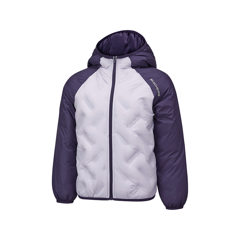 Пуховик осенне-зимний dark leaf purple unisex Skechers, темно-фиолетовый — фото 3
