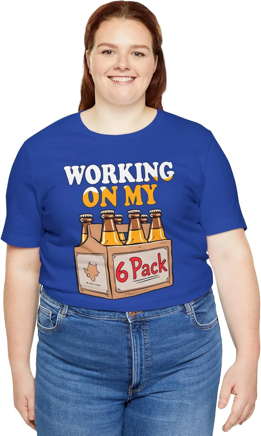 Футболка с принтом Working On My 6 Pack, GENERIC, True Royal — фото 4