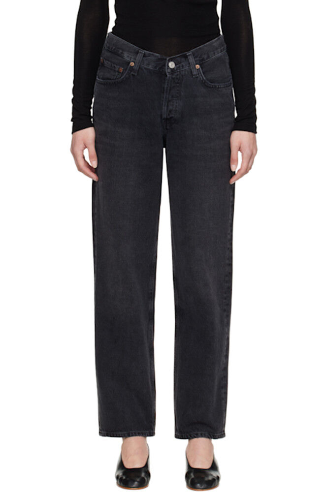 

Черные мешковатые джинсы с V-образным вырезом на талии AGOLDE