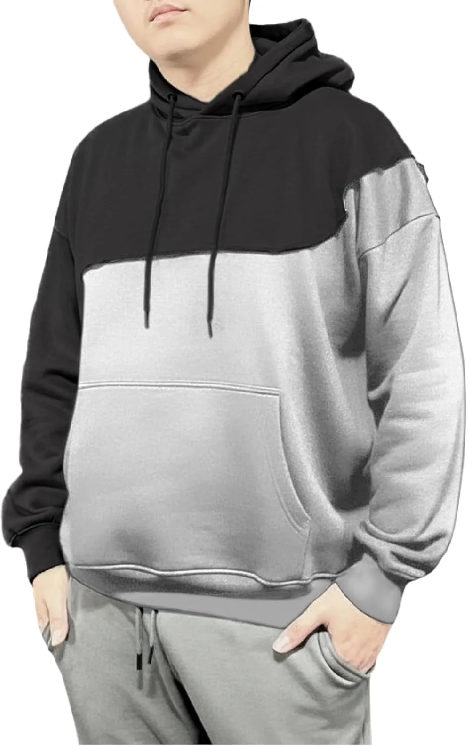 

Двухцветный взрослый худи из плотного хлопка STANDSO