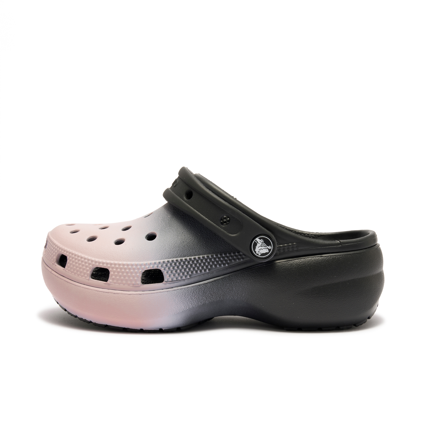 Crocs Классические женские сабо на платформе, черно-розовые