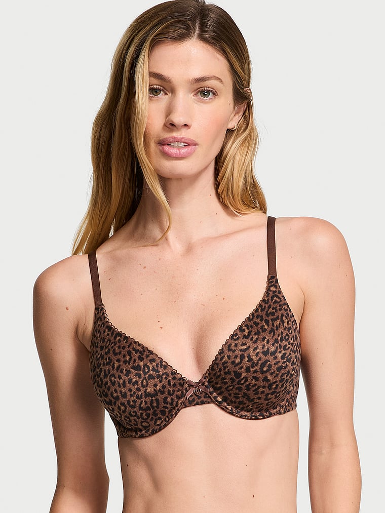 

Бюстгальтер с легкой подкладкой, закрывающий все тело Body By Victoria, smooth ganache glam leopard