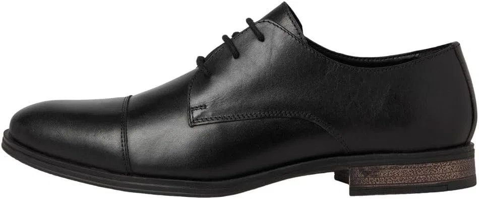 Элегантные кожаные туфли Jack & Jones на шнуровке с закругленным носком, Colour: Anthracite