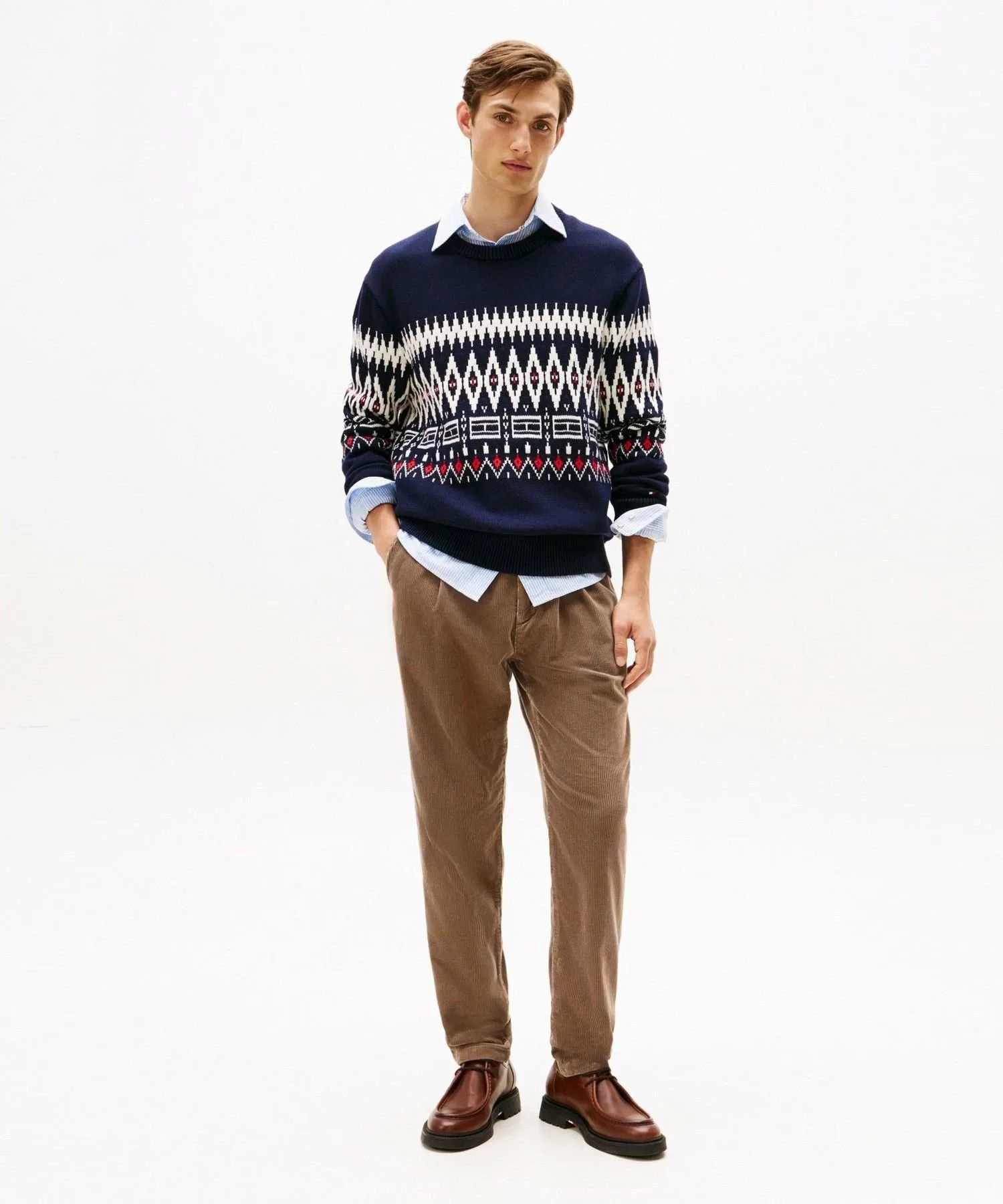 Хлопковый свитер с круглым вырезом в стиле «Фэр-Айл» TOMMY HILFIGER, Black 0A4 — фото 3