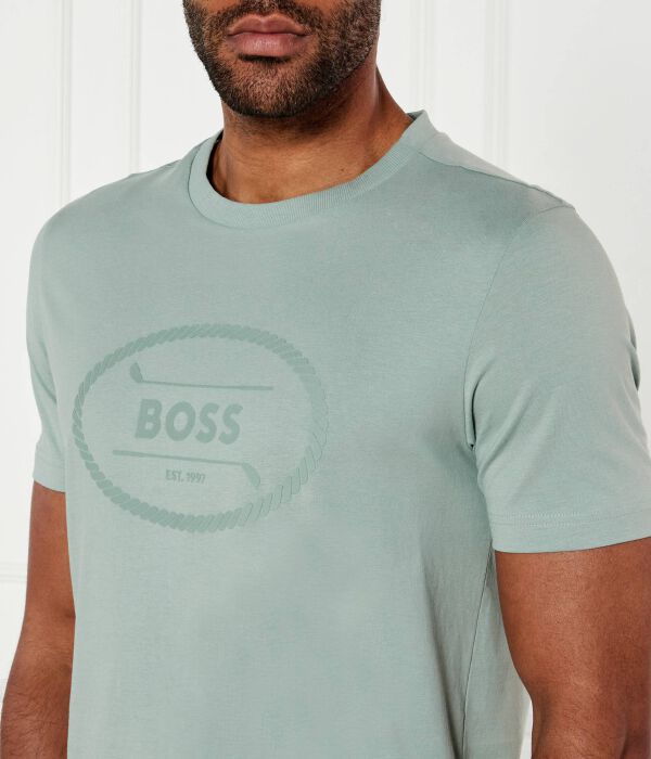 Логотип футболки наследие Regular fit Boss Green, зеленый — фото 4
