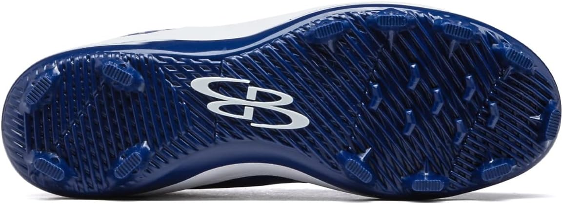 Бутсы Boombah Men's Dart Pursuit с формованными шипами - несколько цветов - разные размеры, белый/синий/темно-синий — фото 2