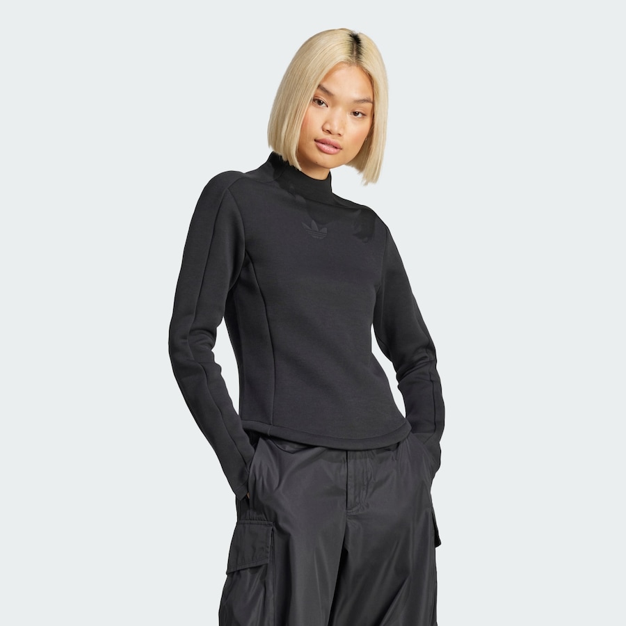 Толстовка ADIDAS ORIGINALS Structured Interlock Long Sleeve, черный — фото 2