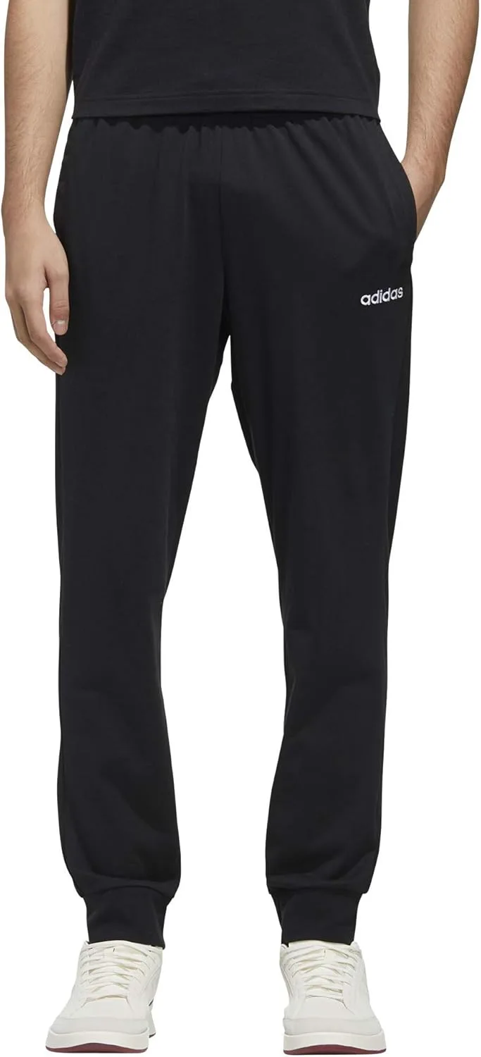 Мужские спортивные брюки Adidas Essentials с тремя полосками из тканого материала, черно-белый