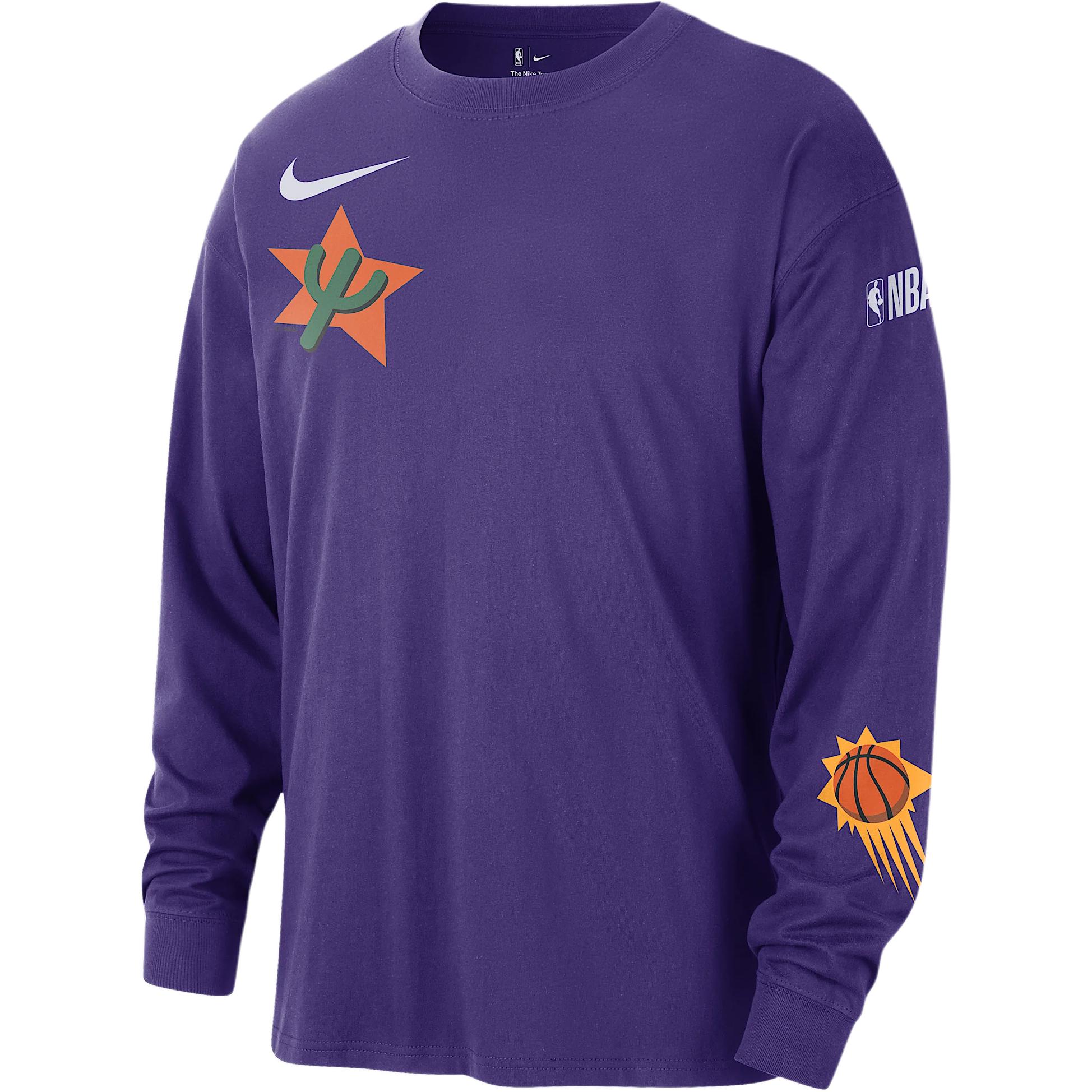 Футболка мужская Phoenix Suns Courtside City Edition Nba Max90 с длинным рукавом Nike, фиолетовый — фото 3