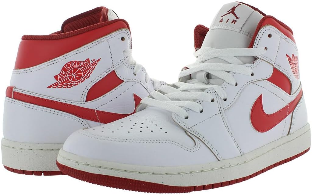 Мужские кроссовки Nike Air Jordan 1 Mid Se, White/Lobster Dune/Red Sail-White — фото 3