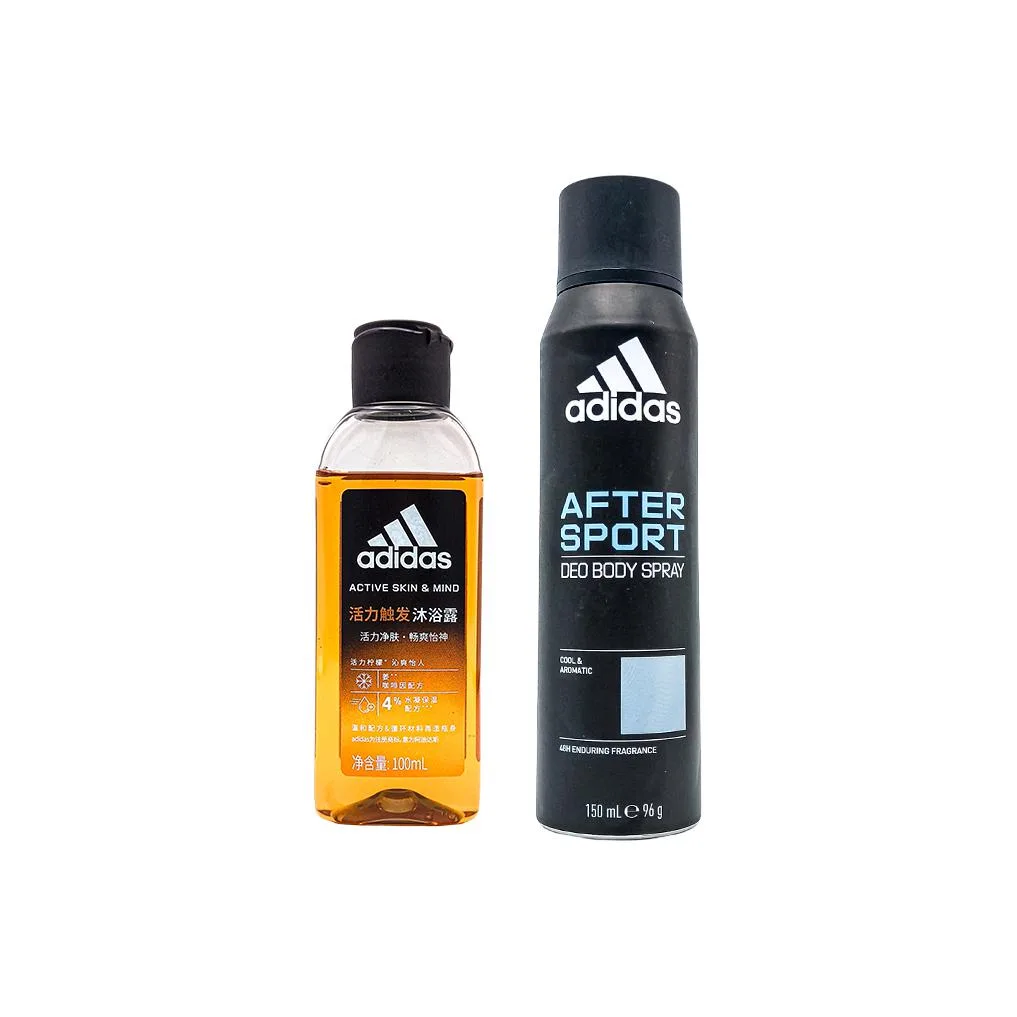 Освежающий спрей-дезодорант Adidas, [Selected Upgraded]Soothing Spray 150ML+Active Shower Gel 100ML