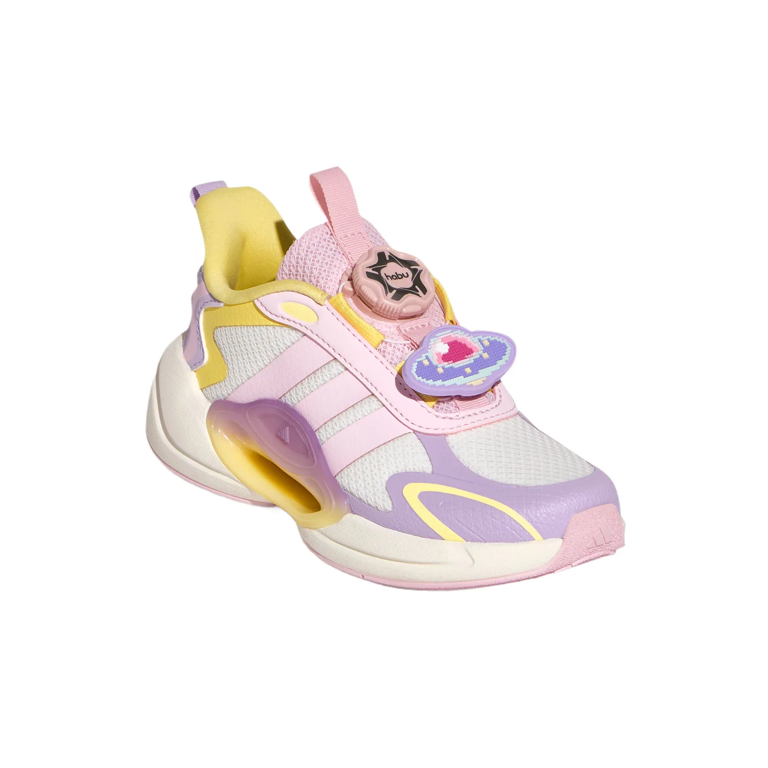 Galaxy Synthetic Leather, Textile Low top Running Shoes Kids' Adidas, bright белый/clear розовый/powder peach розовый — фото 4