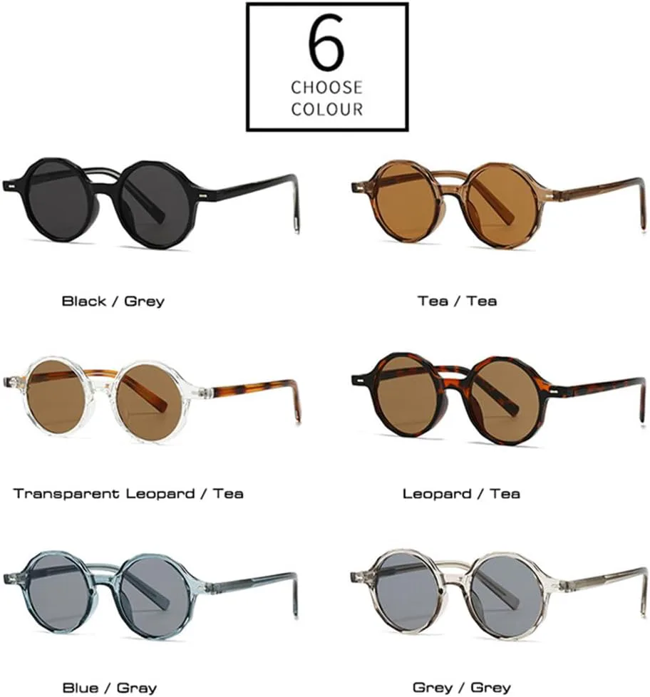 

Солнцезащитные очки UV400 с круглыми заклепками, в стиле панк, сине-серые, для женщин и мужчин, для бега и занятий спортом на открытом воздухе UYPTK, Tea Tea