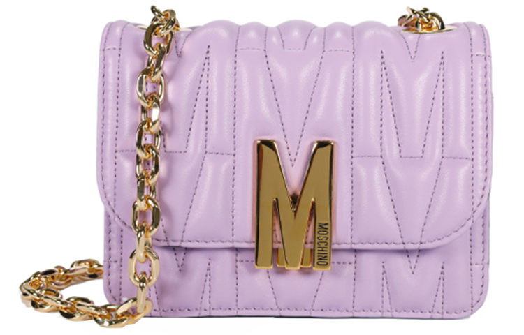 

Кожаная сумка через плечо женская светло-фиолетовая MOSCHINO