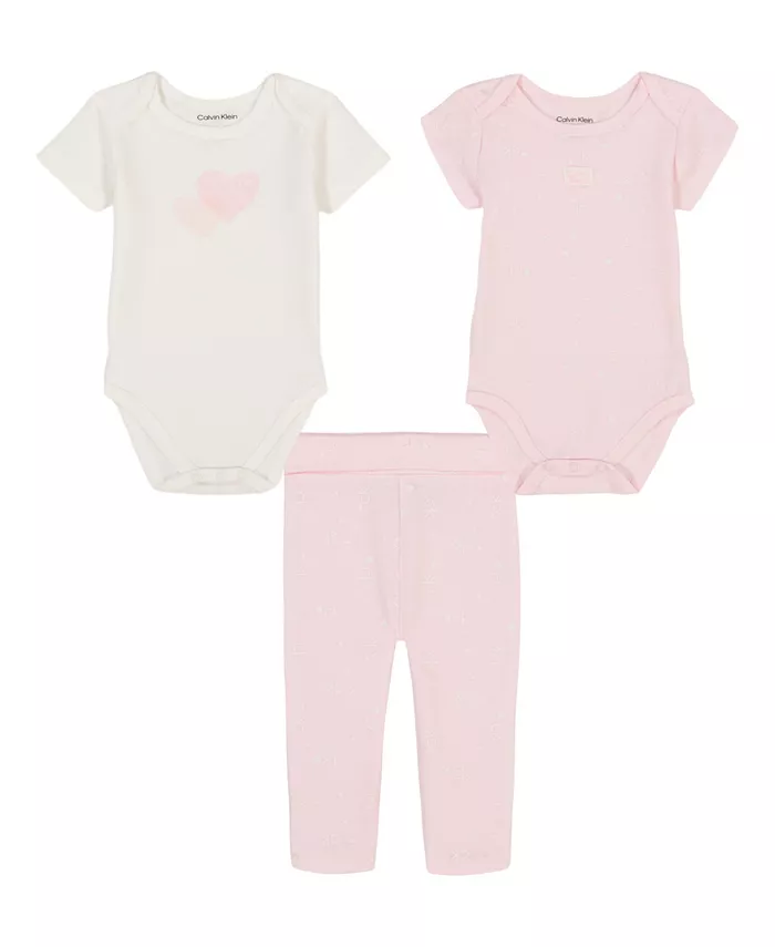 

Набор для девочек: 3 предмета (боди с логотипом Hearts и легинсы с принтом) Calvin Klein