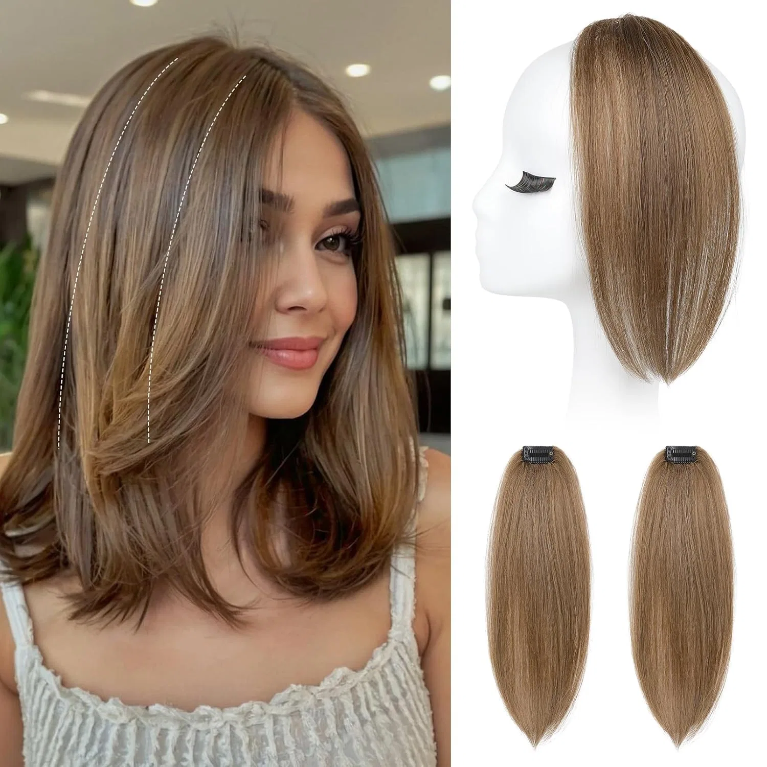 Накладные пряди для объема «Clip-In Hairpiece» от REECHO Reecho, Light Brown